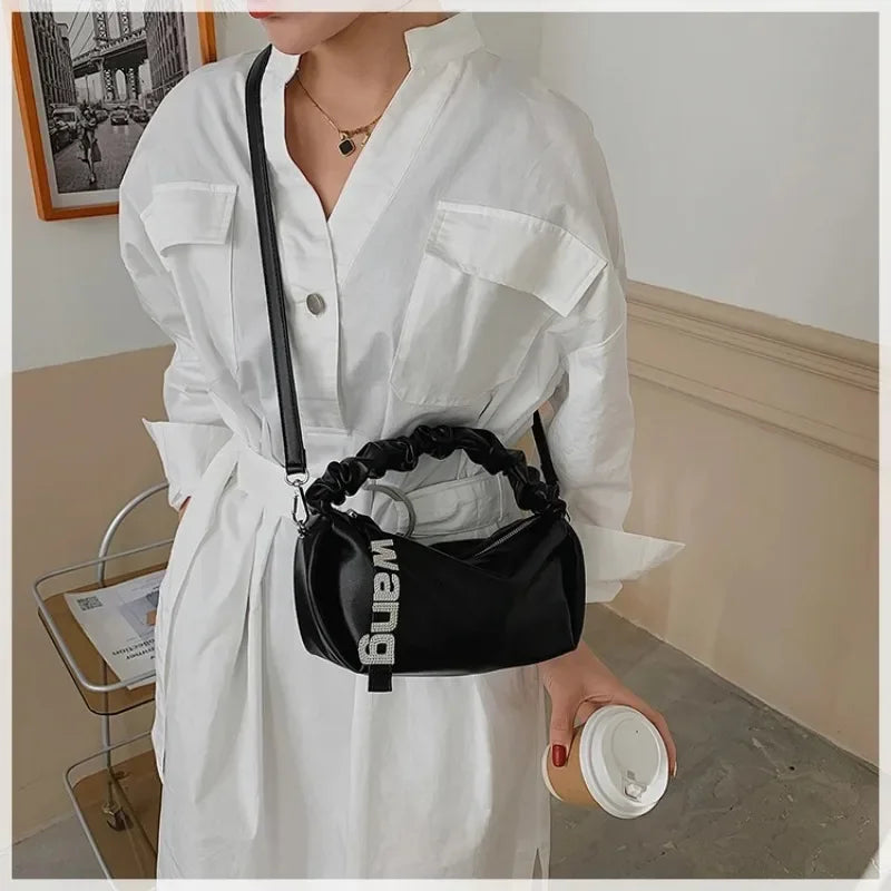 Women's New Shoulder Bag Fairy Student Underarm Bag Women's Pleated Handbag