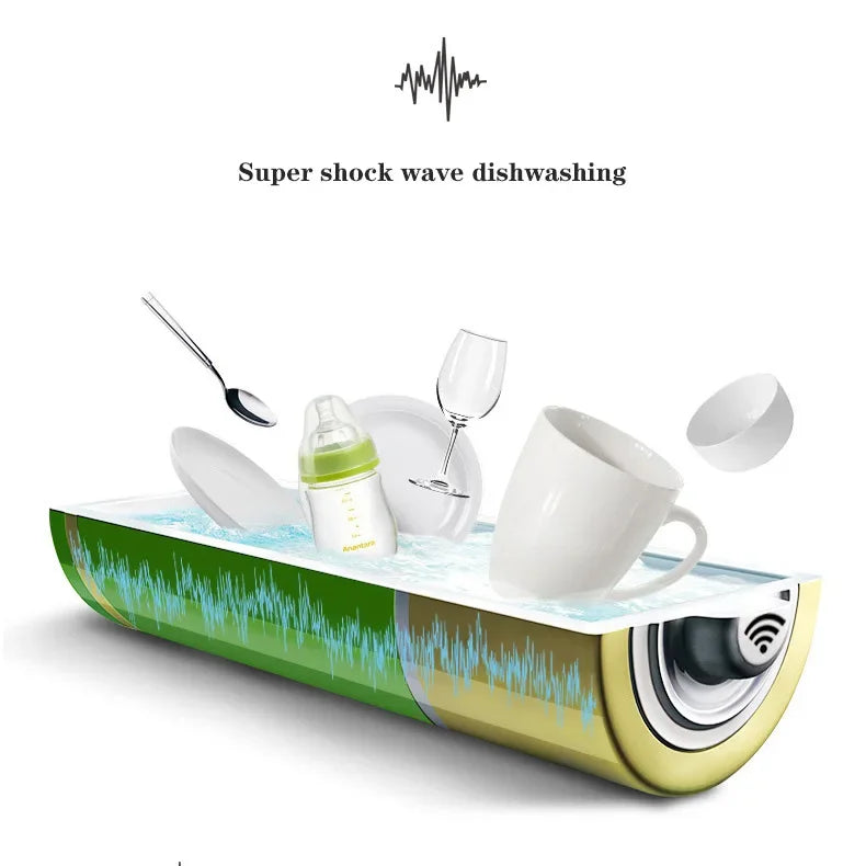 Mini Ultrasonic Wave Dishwasher Portable Travel Cleaning Machine Household Fruit And Vegetable Cleaning Machine