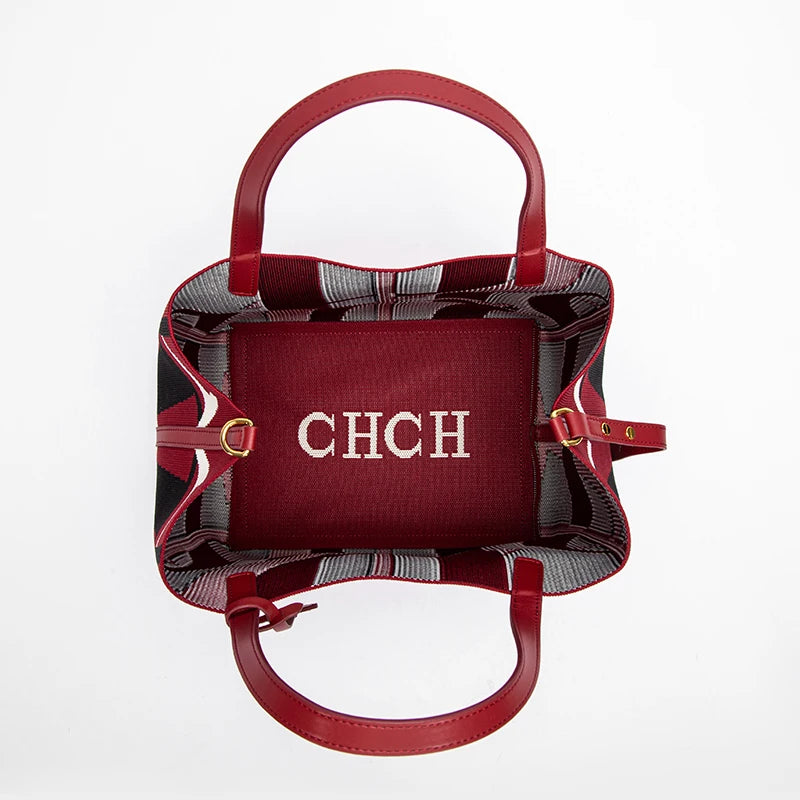 CH New Solid Color Outer Exquisite Fly Weaving Handmade Woven Large Capacity Shoulder Bag Ladies Handbag Fashion Classic