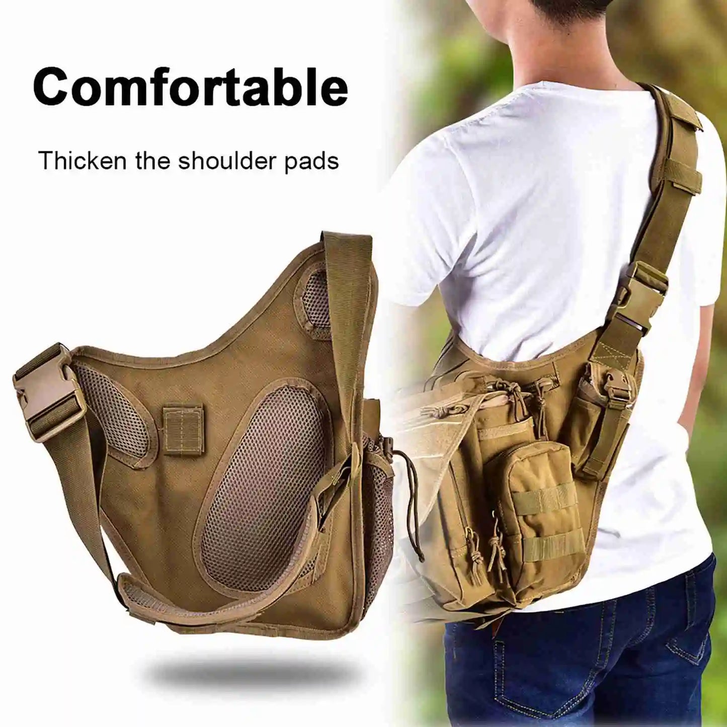 2Colors  Men Military Chest Shoulder Bag Pack for Travel Hiking Outdoor Equipment Chest Bag Chest Pack Military Chest Bag