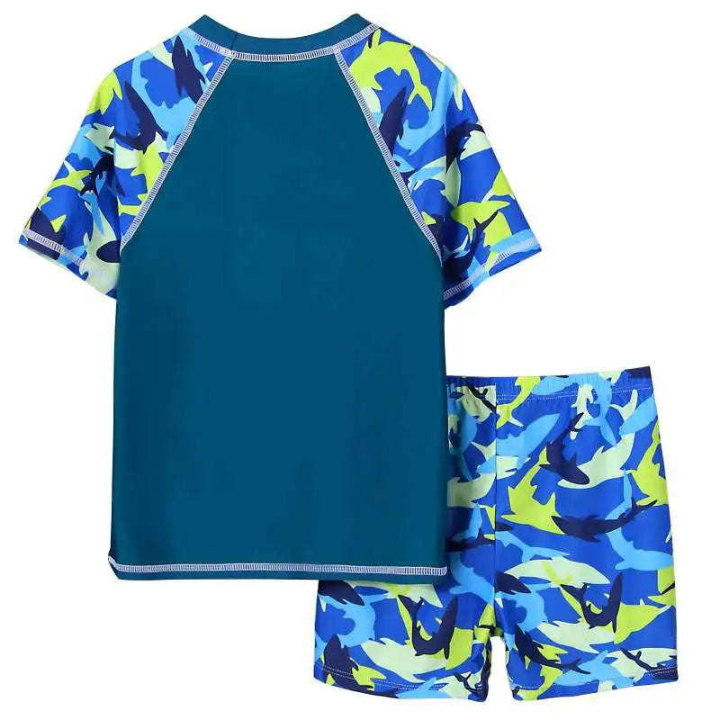 Summer Children Boys Round Neck Sports Tops+ Shorts Sets Fashion Breathable Casual Clothes Sets