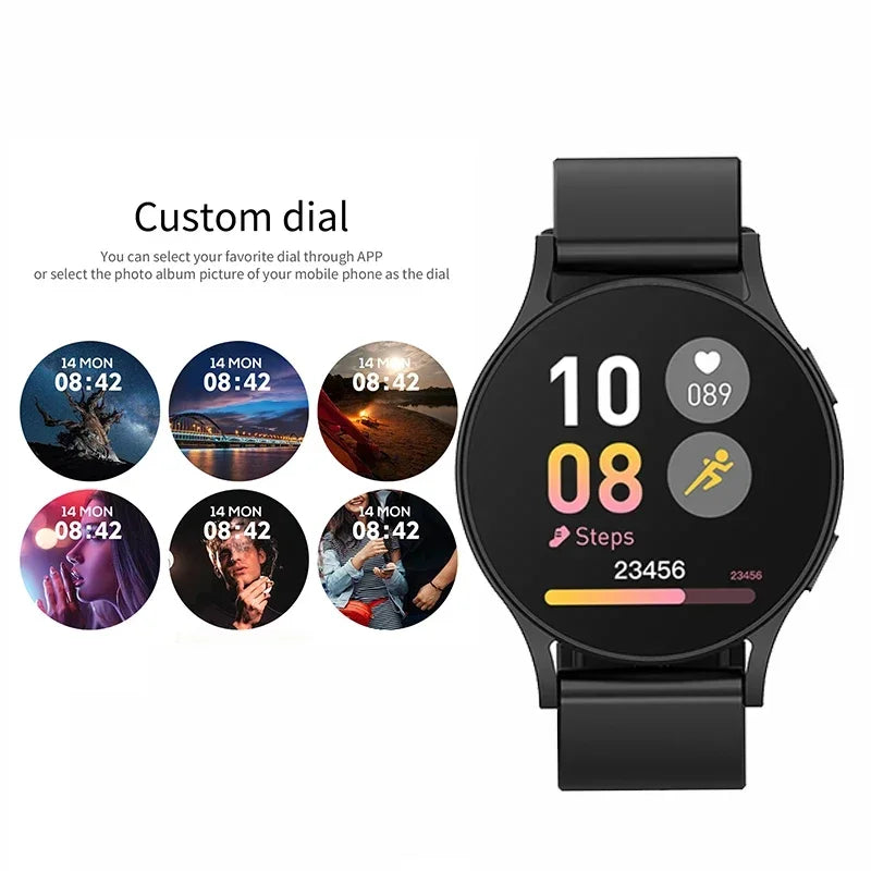 2025 New Smart Watch Women 1.28" Color Screen Bluetooth Call Heart Rate Health Monitoring for Samsung Watches 6 Pro Update