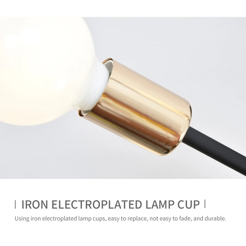 Retro Industrial Wrought Iron Material 6Heads LED Ceiling Lamp Home Luminaire Modern Living Room Light E27 Decoration Light