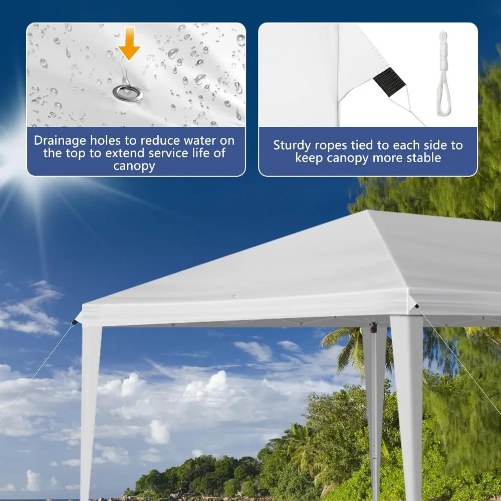 10x30 Pop Up Canopy Tent, Outdoor Tent Canopy Foldable Portable Canopies for Camping, Patio, Parties, EZ Up Gazebo Canopy with