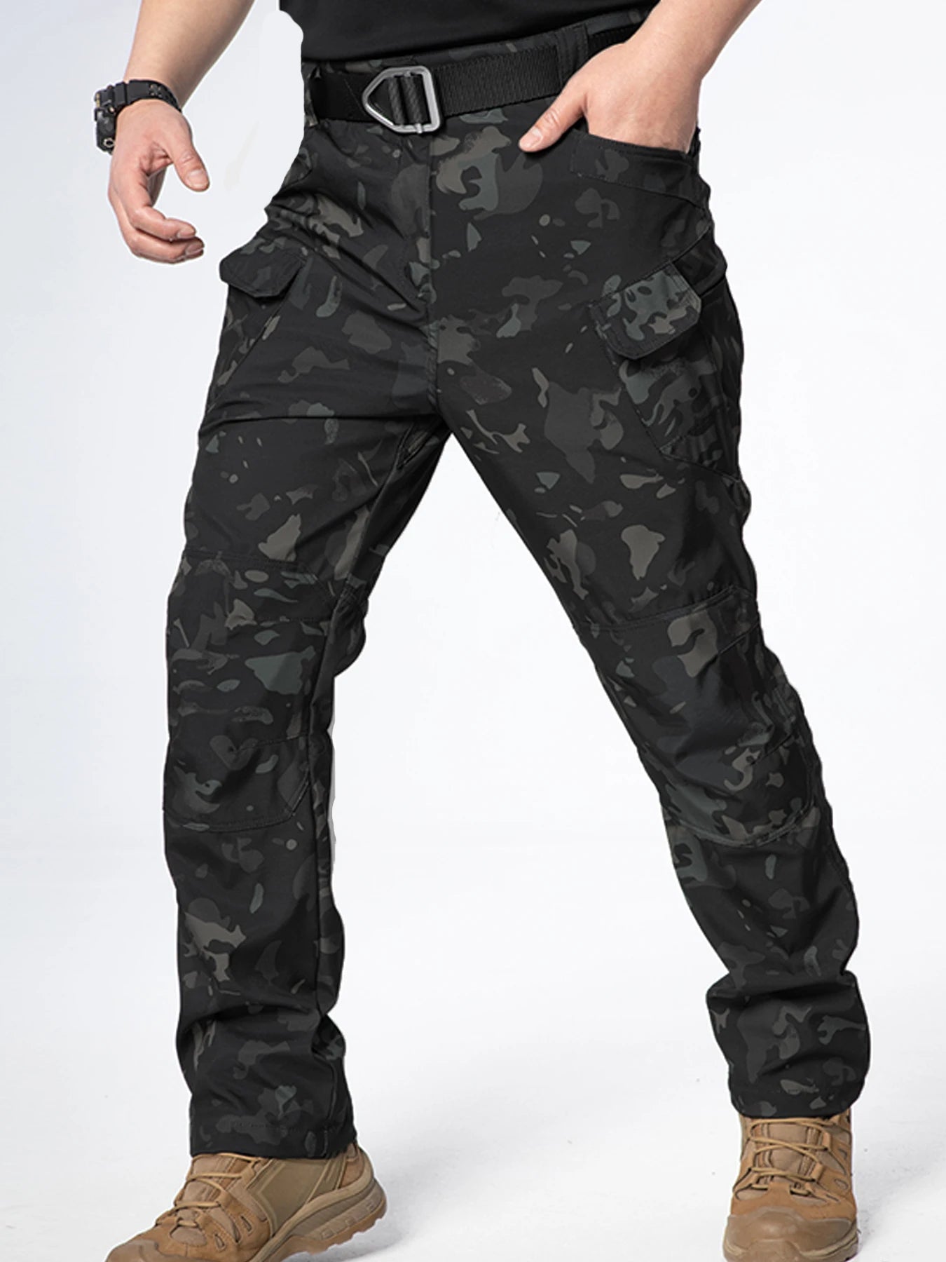 Men's Tactical Pants City Casual Cargo Trousers Waterproof Multi-pocket Wear-Resistant Outdoor Training Work Male Trousers