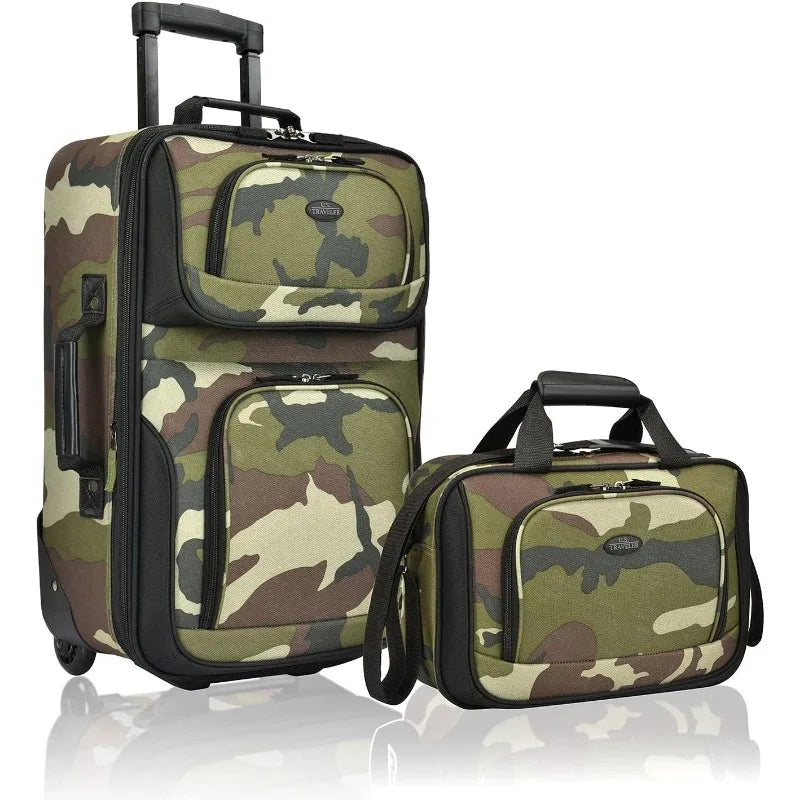Carry-on Luggage Lightweight Softside Suitcase, Black, Set