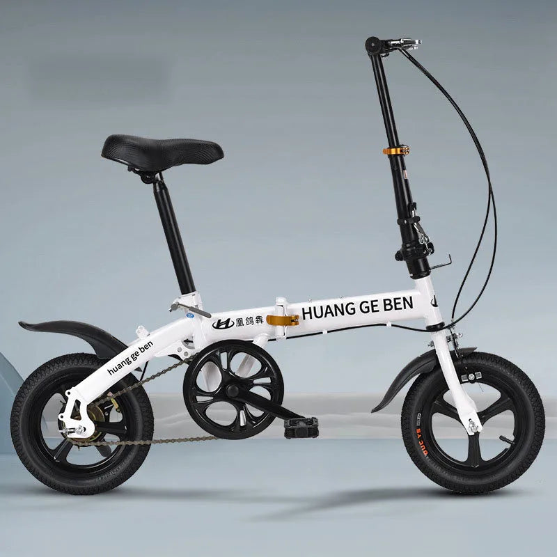 Folding Bicycle 12 inch No-Gears Student Bike UltraLight Small Pedal Bicycle Bike Road Bike Gifts for Teenagers Beginners