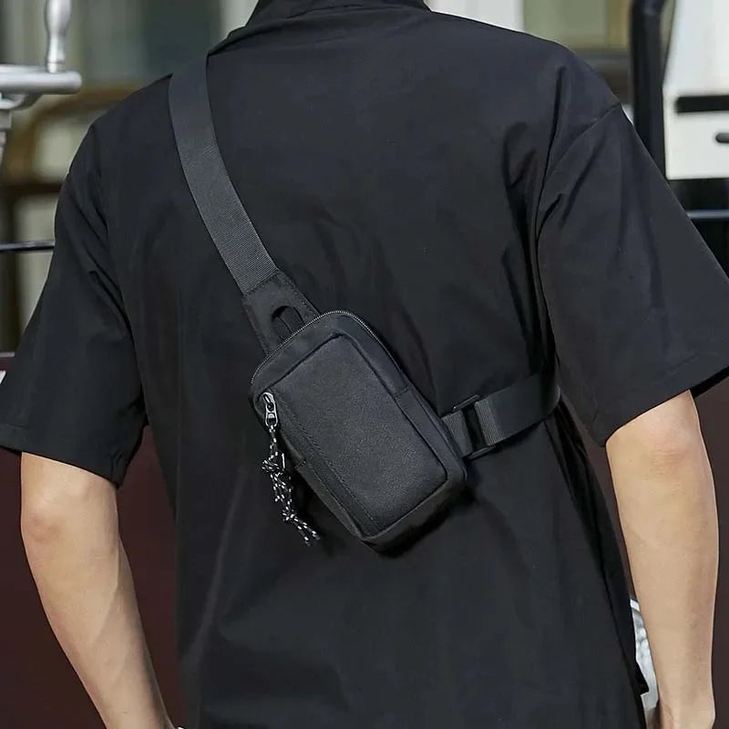 Casual single-shoulder crossbody mini chest bag for men and women, perfect for carrying a phone while running, jogging, or worki