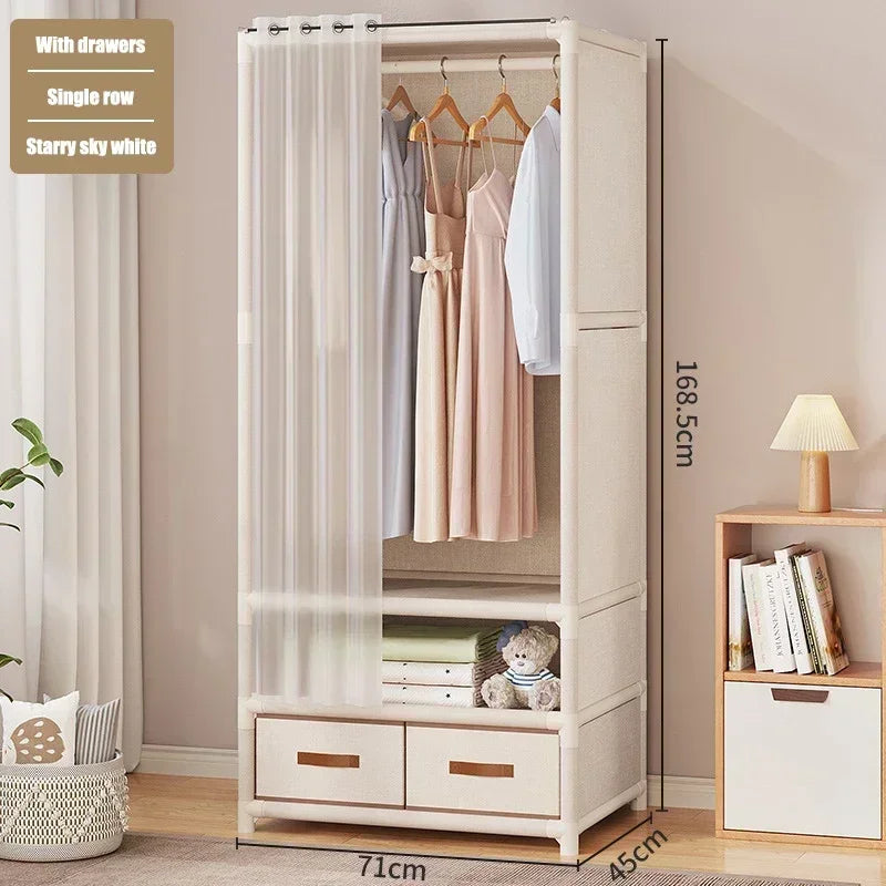Bedroom Wardrobe Assembling A Dust-proof Large Capacity Wardrobe Strong Load-bearing Capacity Blankets Clothes Storage Cabinet