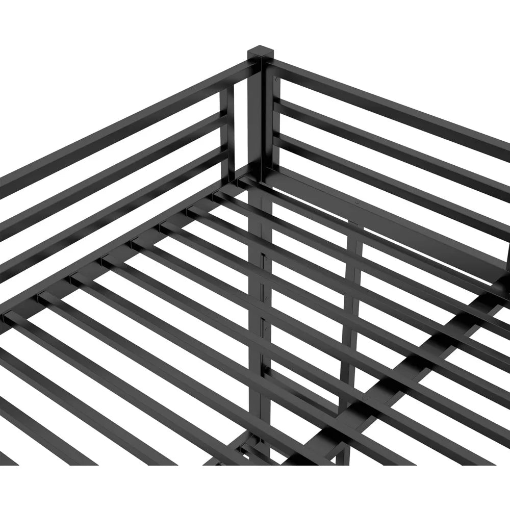 Queen Over Queen Bunk Bed for Adults, Queens Bunk Beds with 2 Ladder and Full Length Guardrail