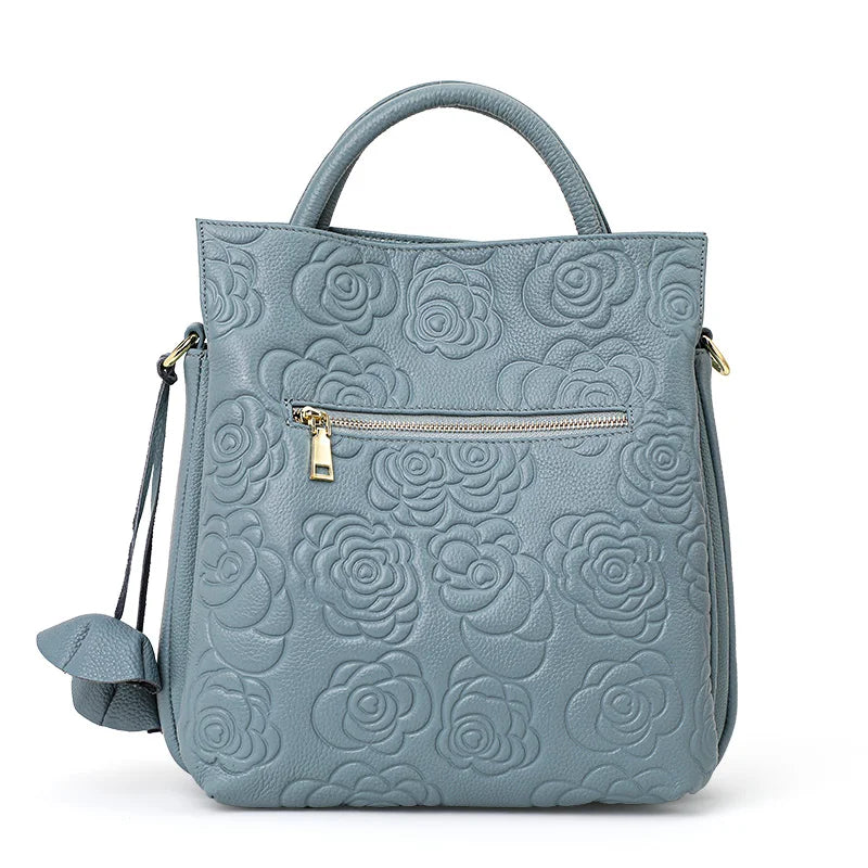 Aidrani Genuine leather women's handbag, large capacity fashionable printed bag, made of cowhide material