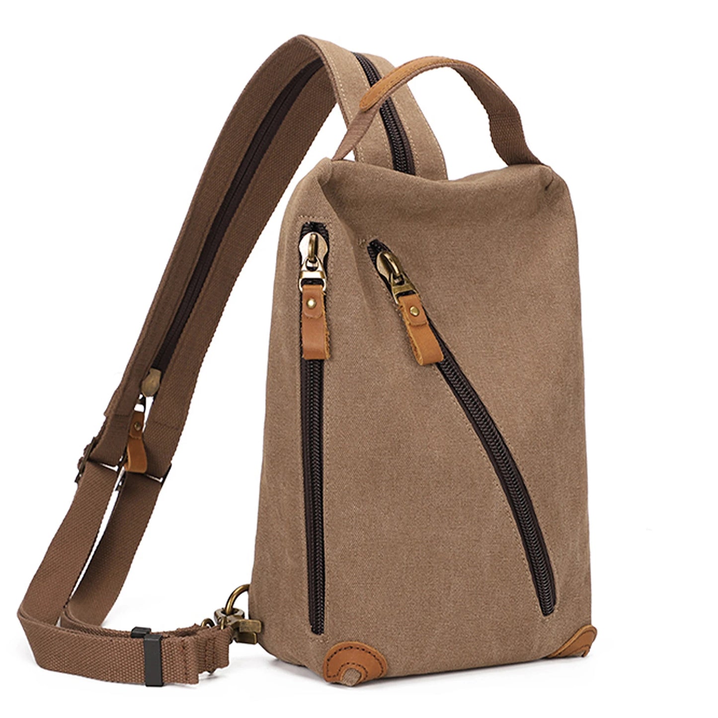 KL928 Canvas Sling Bag - Small Crossbody Backpack Shoulder Casual Daypack Rucksack for Men Women