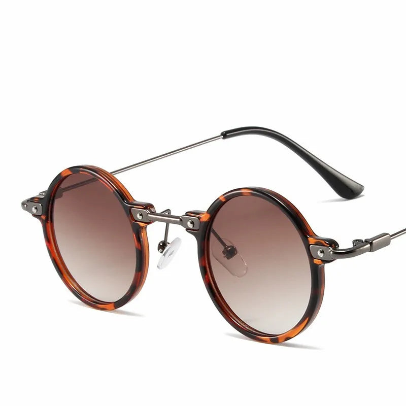 Round Sunglasses For Men Women Retro Steampunk Sun Glasses Male Female Brand Designer Metal Frame Eyewear Shades Oculos De Sol