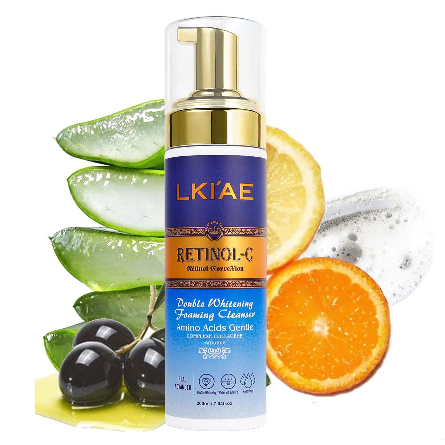 LKIAE Real Retinol Whitening Skin Care Set, Moisturizing, Reduce Wrinkles, Dark Spots, Anti-Aging, With Collagen, Snail Extract