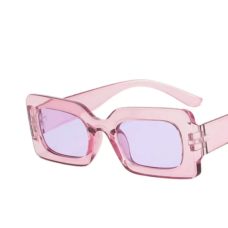 Women's Sunglasses 2025 Fashion Vintage Rectangle Frame Purple Pink Square Glasses Girls Sun Glasses Ladies Eyewear UV400