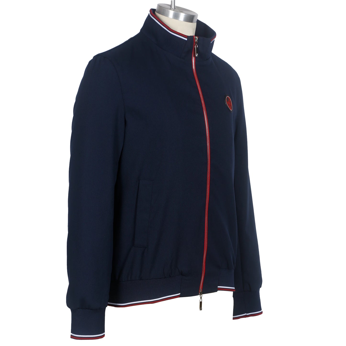 Men's Baseball Jacket Spring Thin Zipper Stand Collar Top Navy Blue Student Sports Jacket