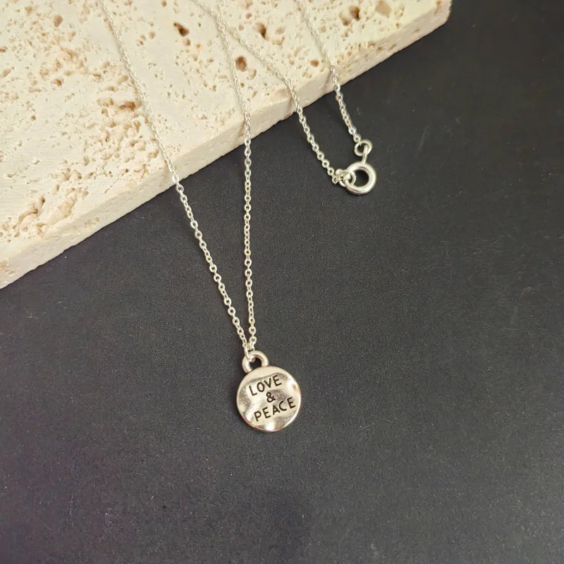 Palestinian Jewelry Set for Women Girls New 925 Silver Plated Elegant Letter Love Peace Earrings Necklace Accessories