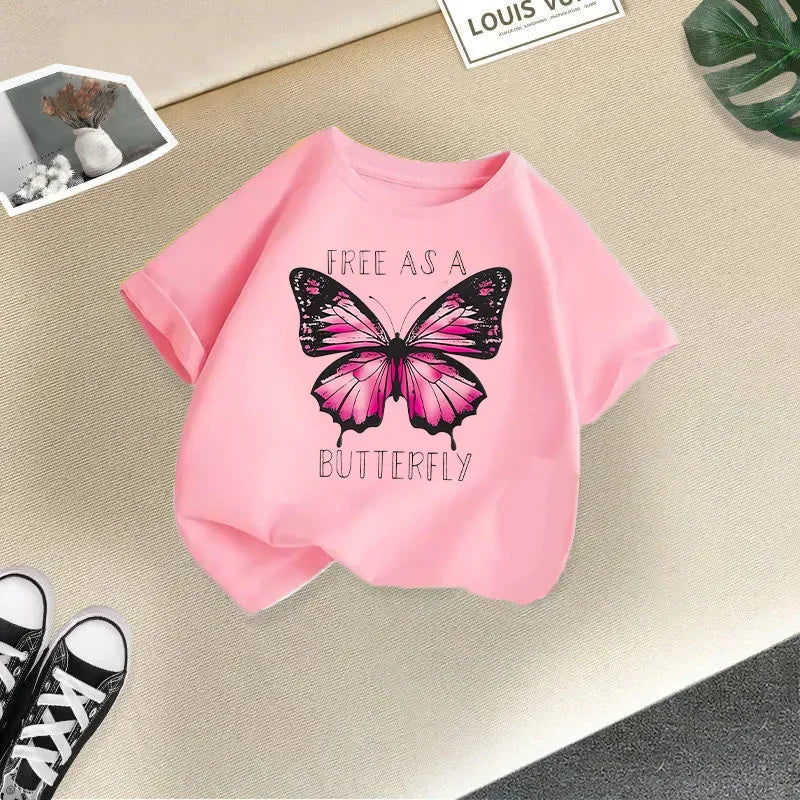 Girls Short Sleeve T-shirt Summer New Children's Top Loose Fashion Short Sleeves Clothes Kids Clothes