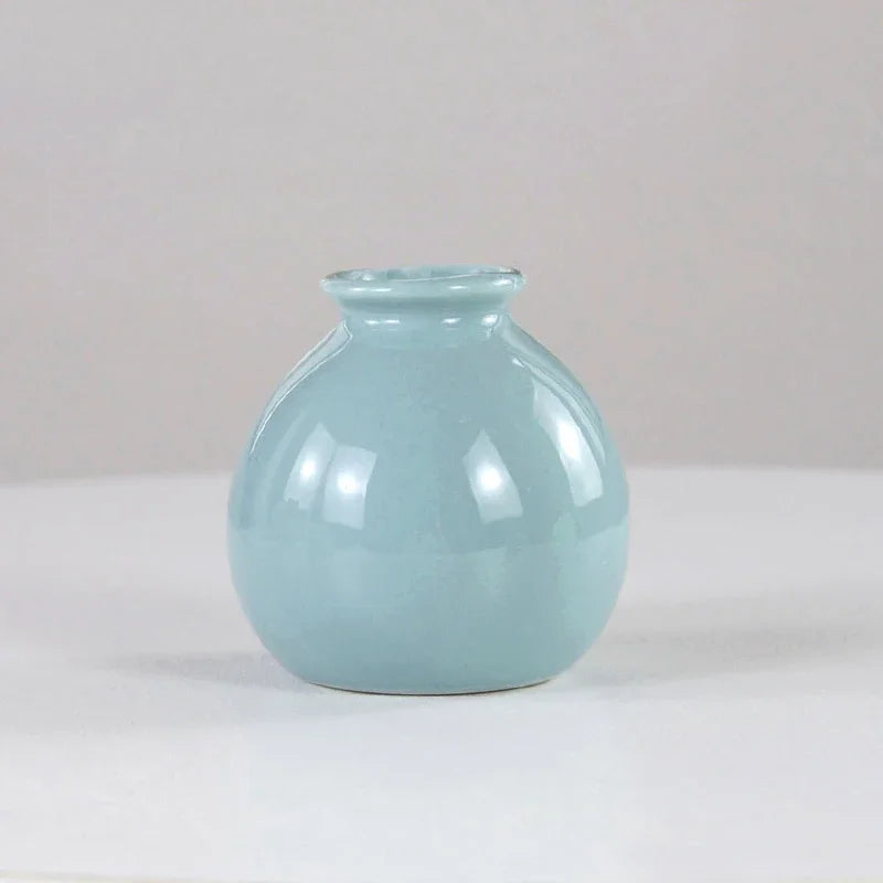 Ceramics Flower Vase Nordic Hydroponics Vases for Home Room Decoration Mini Flower Plant White Bottle Pots Desktop Ornament