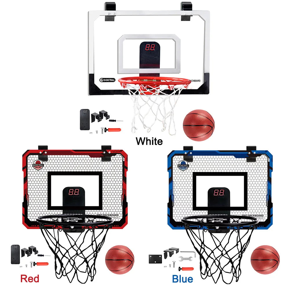 Indoor Basketball Hoop Basketball Hoop Set with 1 Ball Room Basketball Hoop with Electronic Scoreboard Gifts for Kids Boys Teens