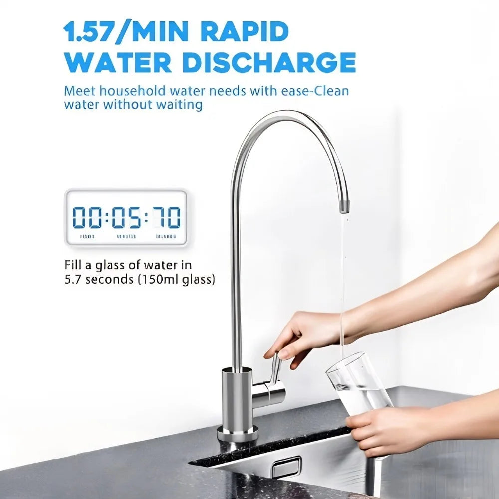 600G Kitchen tankless electronic reverse osmose four stage under counter housing water purifier RO Water Purifier