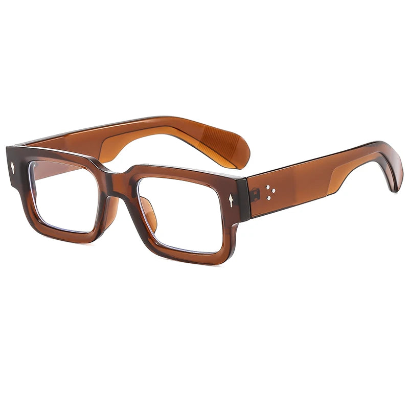Classical High Square Rivet Sunglasses Men Women Fashion Eyeglasses Men Punk Rectangle Design Sun Glasses Retro Glasses UV400