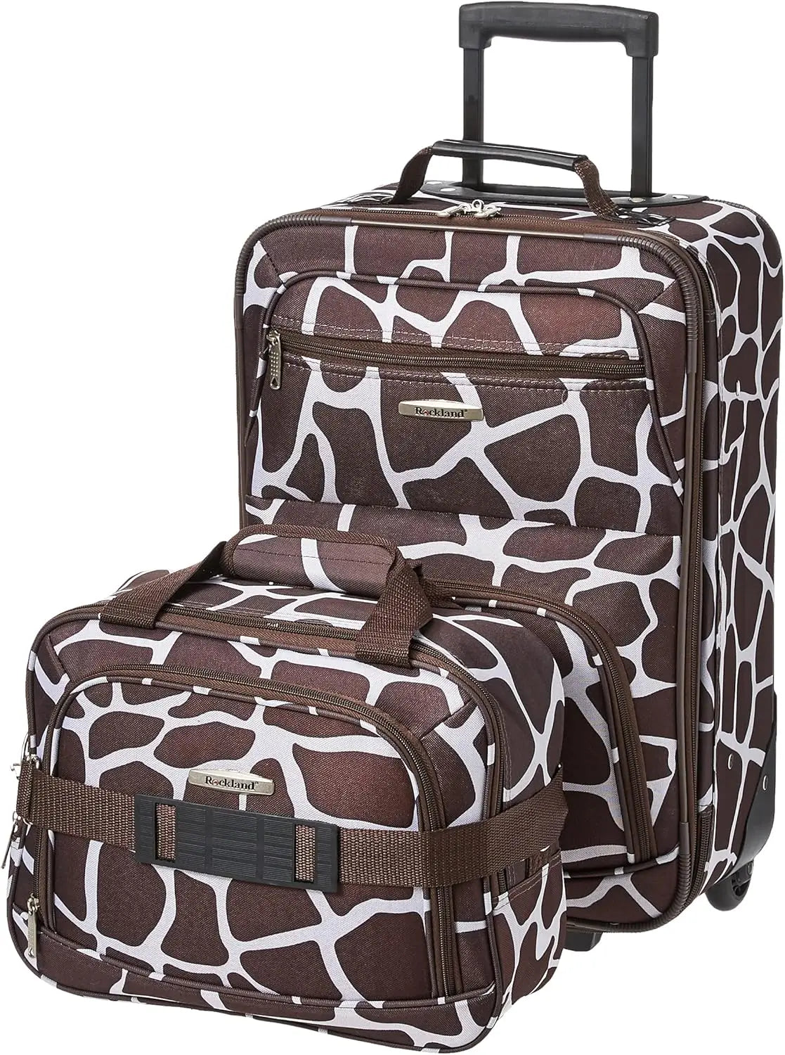 Rockland Fashion Softside Upright Luggage Set, Expandable, Pink Dots, 2-Piece (14/19)
