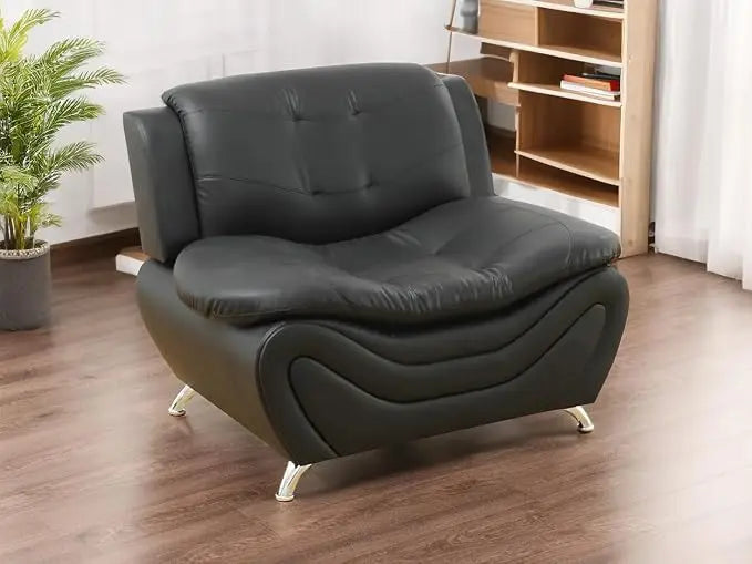 Leather Couches for Living Room,Living Room Couch Set,Sofa for Bedroom,Apartment,Living Room Furniture Sets,a-Leather BlackWhite