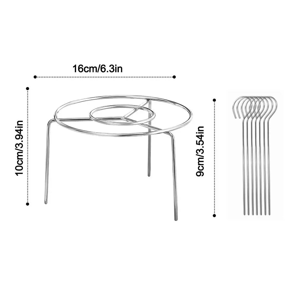 New Stainless Steel Air Fryer Grill Round with Grilled Skewers Hanging Skewers Rack Vertical Grill Rack for Home Kitchen Outdoor