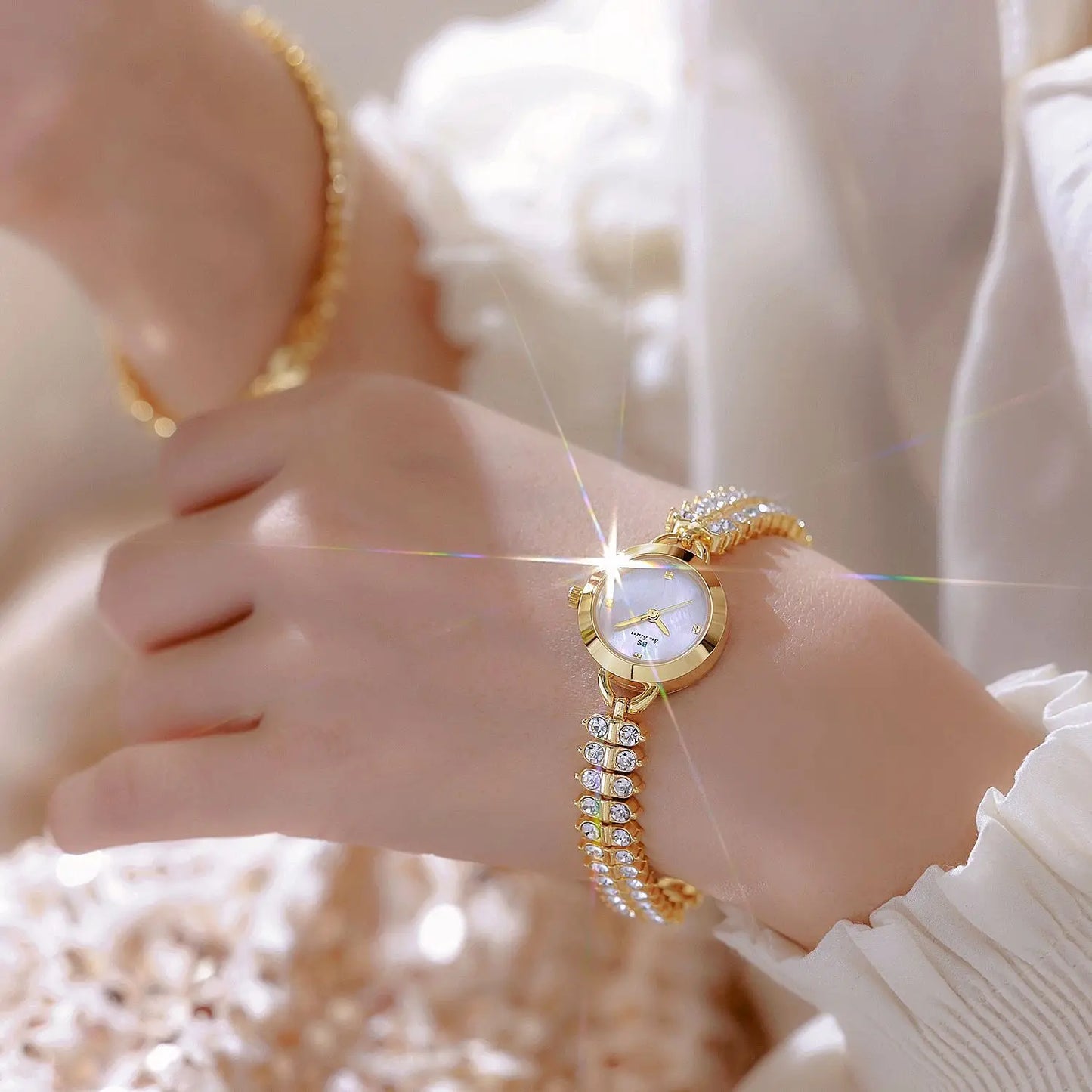 Elegant Watches For Woman Luxury High Quality Diamond Wheat Ladies Gold Bracelet Clock Fashion Waterproof Quartz Wristwatch