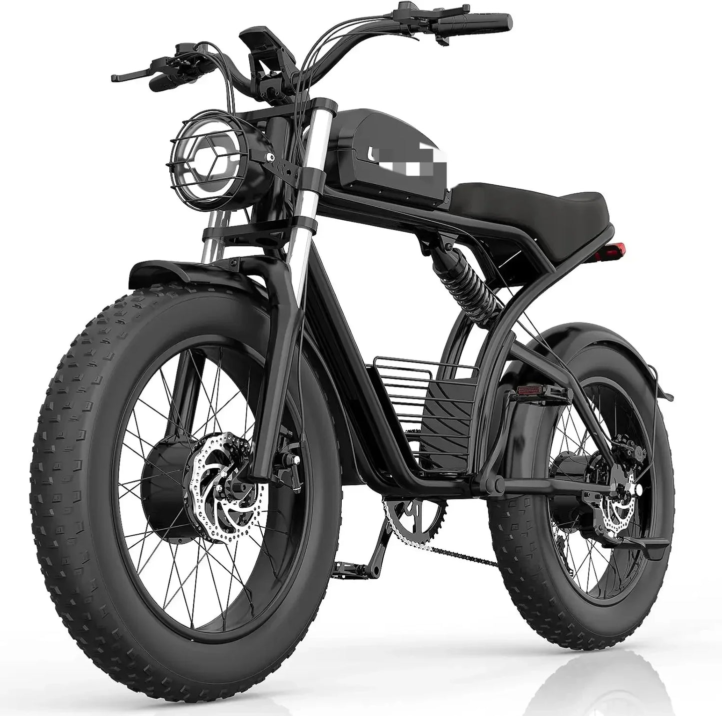 YY2Adults, 1500W 30MPH,48V 20/23AH,Max 75Miles Electric Motorcycle 20" Fat Tire Dirt Bike, Shamano 7-Speed E-