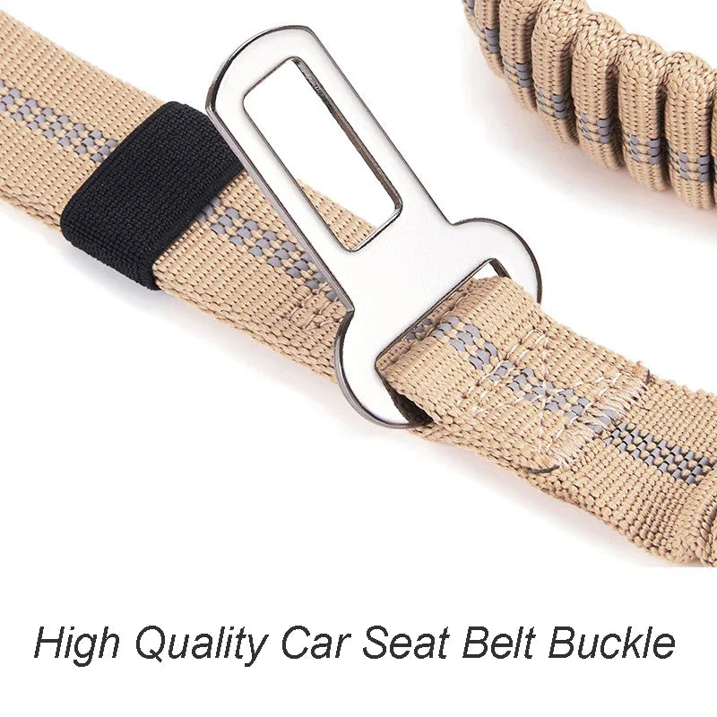 Reflective Shock Absorbing Pet Dog Leash with Car Seatbelt for Large Dogs Heavy Duty Tactical Bungee Dog Leash No Pull Dog Leash
