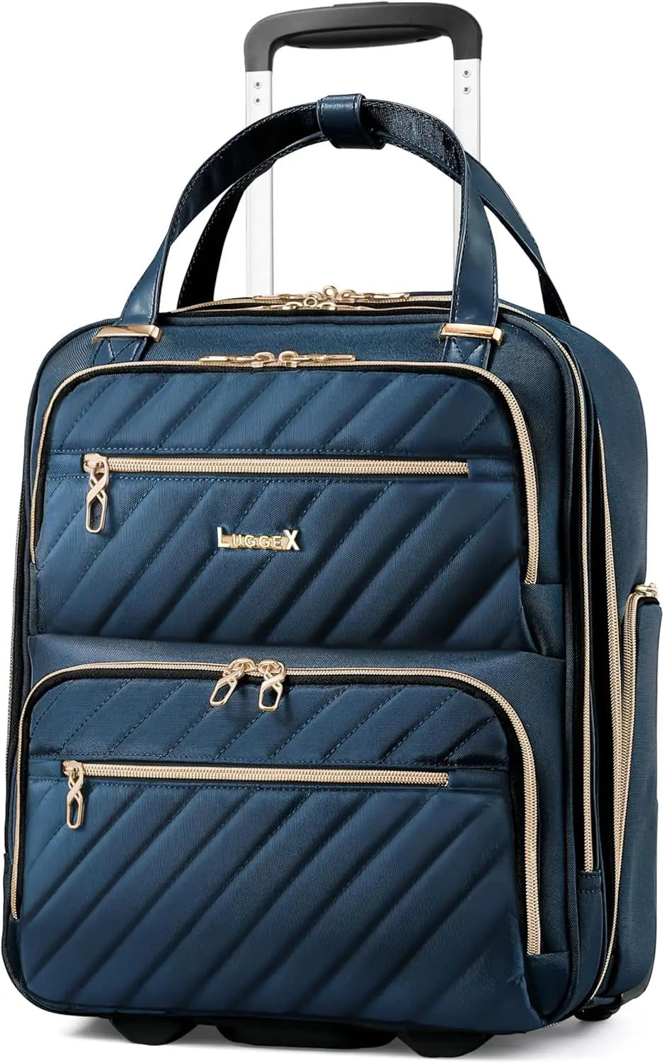 Underseat Carry On Luggage with Wheels, Stylish Lightweight Under Seat Luggage, Soft Sided Personal Item Suitcase for Short Trip