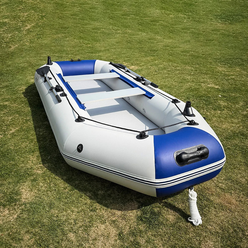 Free Accessory Included 3M PVC 4 Persons Rowing Kayak Inflatable Fishing Boat Rescue Boot Jet Ski Boat for Paddling in Rivers