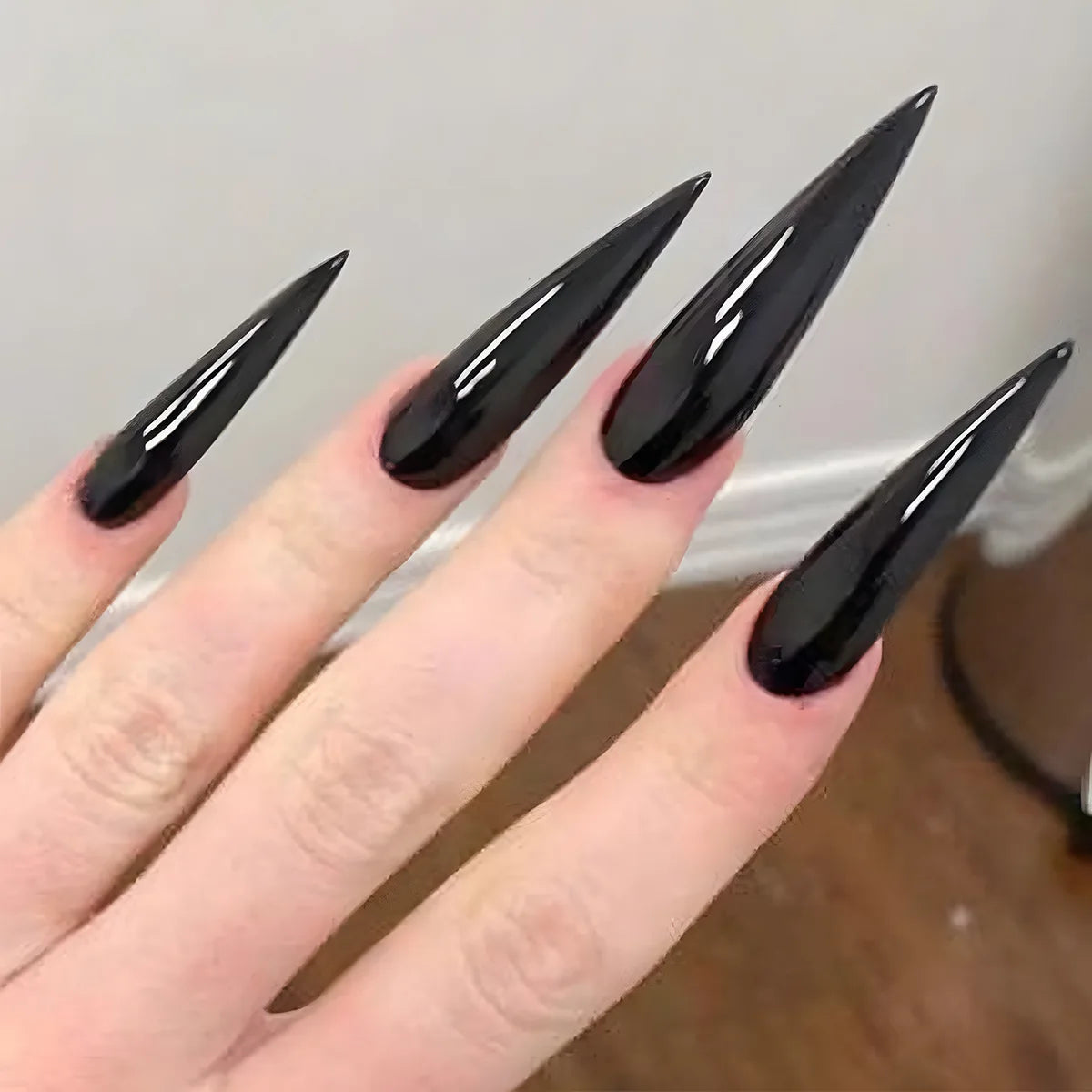 24Pc Leopard Print French False Nails Long Stiletto Press on Nails with Steel Ball Fake Nail Sweet Cool Detachable Nail Tips Art