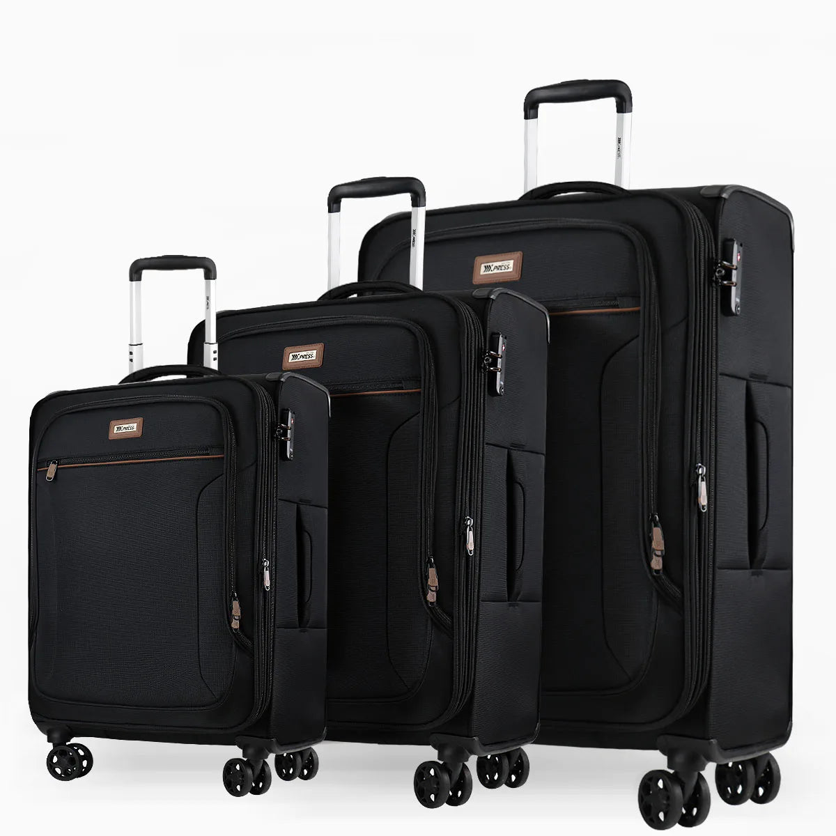 Luggage Sets 3 pieces Softside Expandable Suitcase with Spinner Wheels & TSA Lock Softshell Lightweight Travel Luggage Set