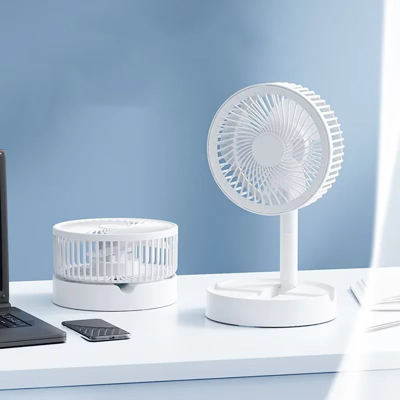 Folding and telescopic fan, portable USB charging, long battery life, silent small electric fan