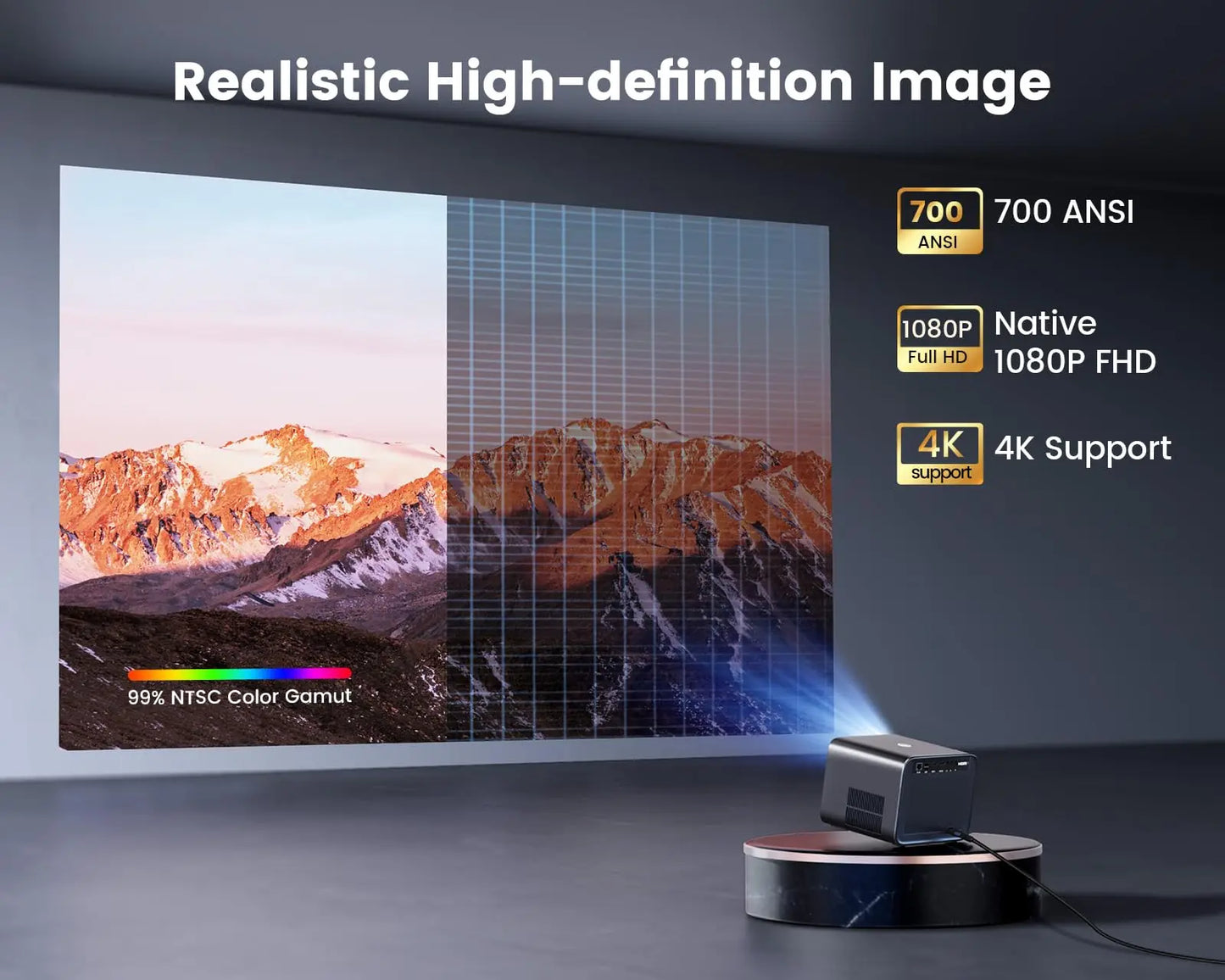 Projector 4K WiFi 6 Bluetooth Support Dolby 30000Lumens Auto Focus/Keystone Netflix Certified Full Hd 1080p Native Home Theater