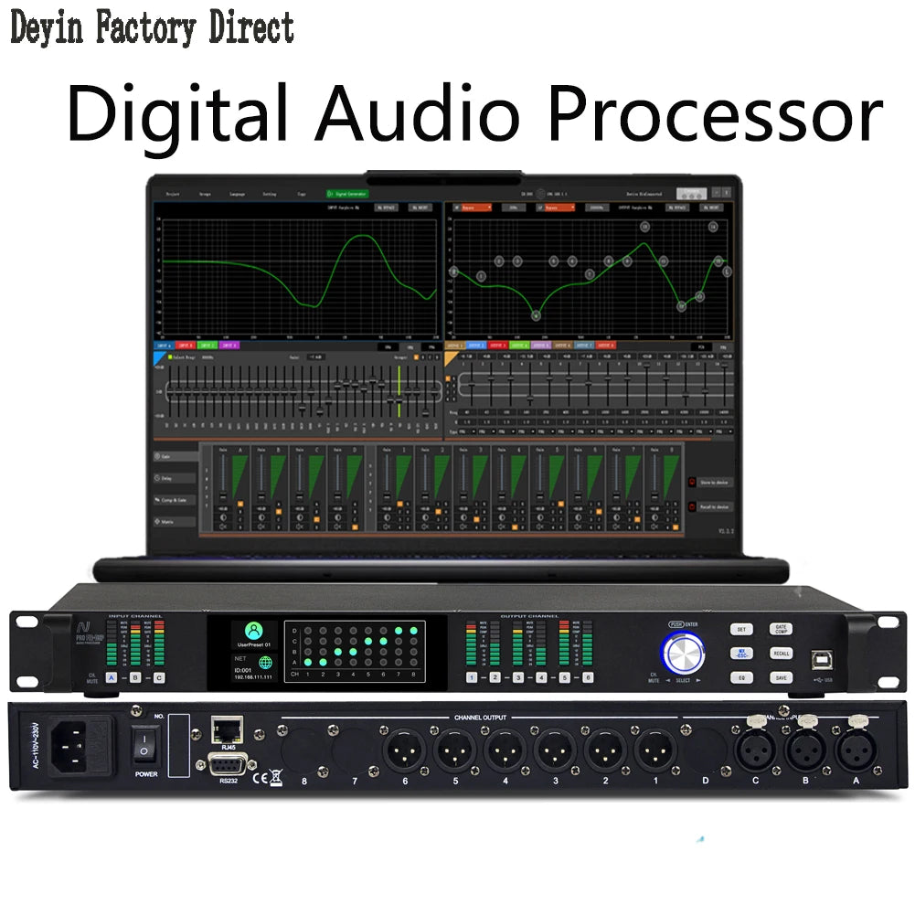 Wholesale professional digital audio processor ADSP-21571 digital DSP processor FIR 512 speaker manager with EQ audio system PC