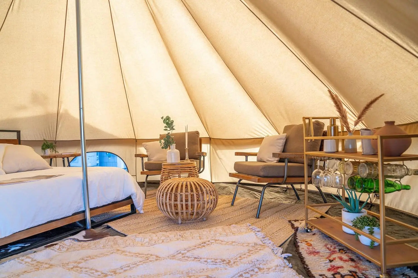 Canvas Bell Tent - w/StoveJack, Waterproof, 4 Season Luxury Camping and Glamping Yurt Tent Outdoor