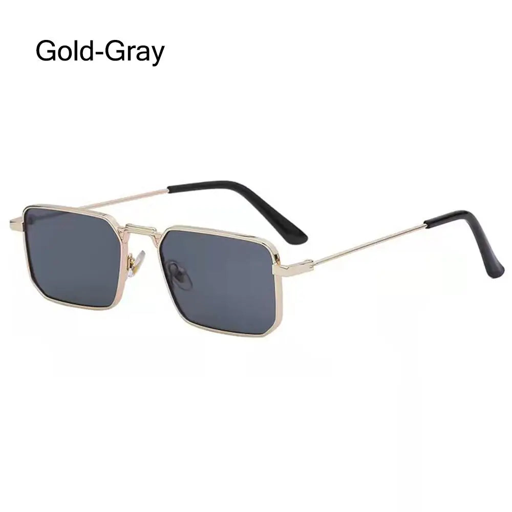 Fashion Small Rectangle Sunglasses Men Women Vintage Punk Square Driving Sun Glasses Luxury Brand Metal Frame Black Eyewear
