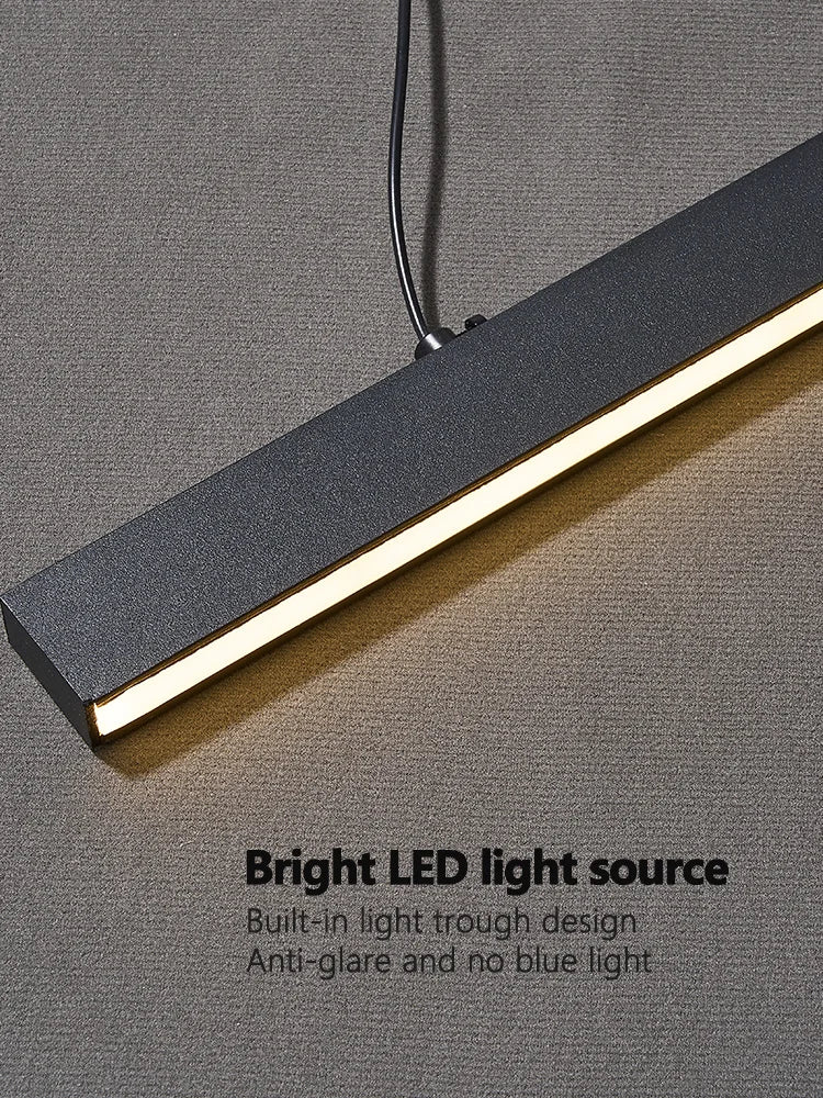 Modern light creative bar counter strip designer lamps LED Pendant Light for Dining Table Kitchen Chandelier Memory Function