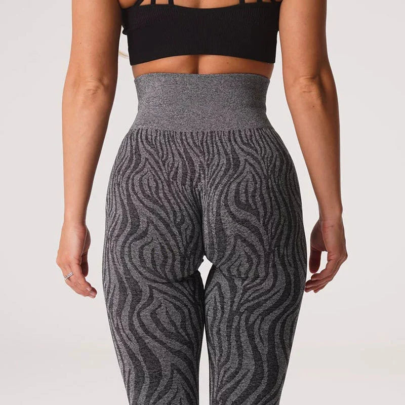 Watercolor Yoga Pants Women Zebra Print Leggings Sexy Push Up Kawaii Yoga Sport Legging Seamless Pattern Workout Leggins