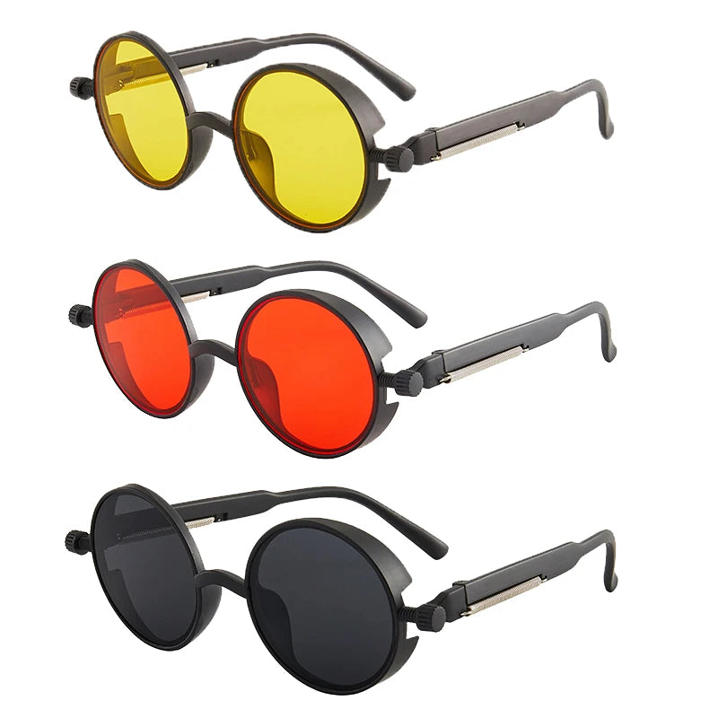 Steampunk Sunglasses Men Women Fashion Round Glasses Vintage Sun Glasses High Quality Unisex Cycling Glasses Motorcycle Goggles