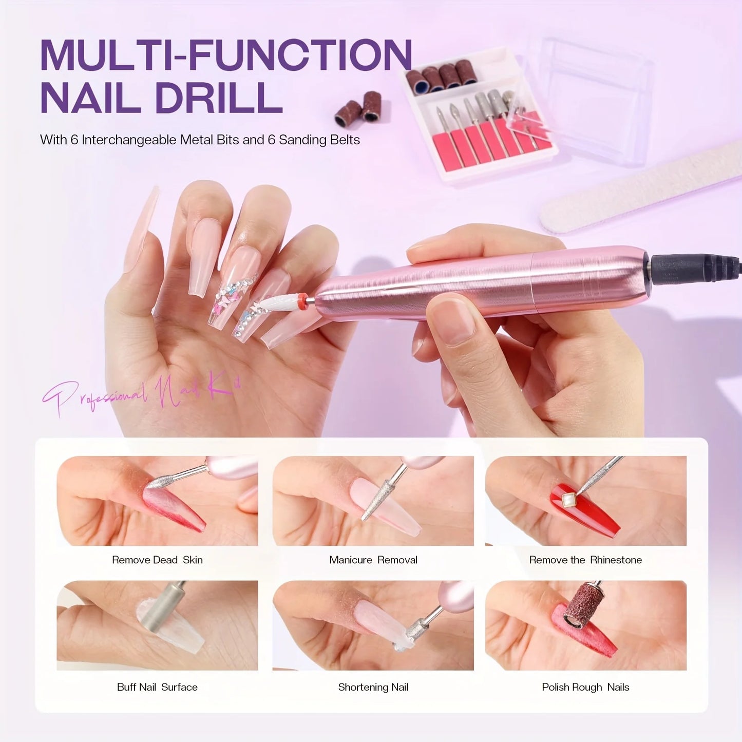 Poly nail kit -20 color glitter, with UV light and nail drill, suitable for beginners Poly nail extension kit nail kit