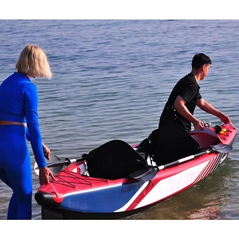 Portable 2-Person Ocean Inflatable Kayak & SUP Set Durable PVC/LLDPE Plastic For Lakes Rivers Seas