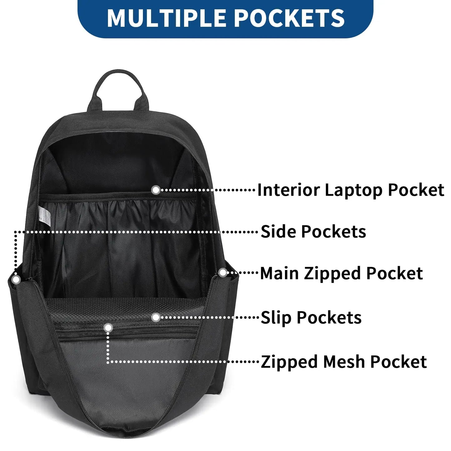 Kono School Backpack Casual Daypack School Bags for Girls Boys Bookbag Lightweight Travel Rucksack Work Bag for Men Women