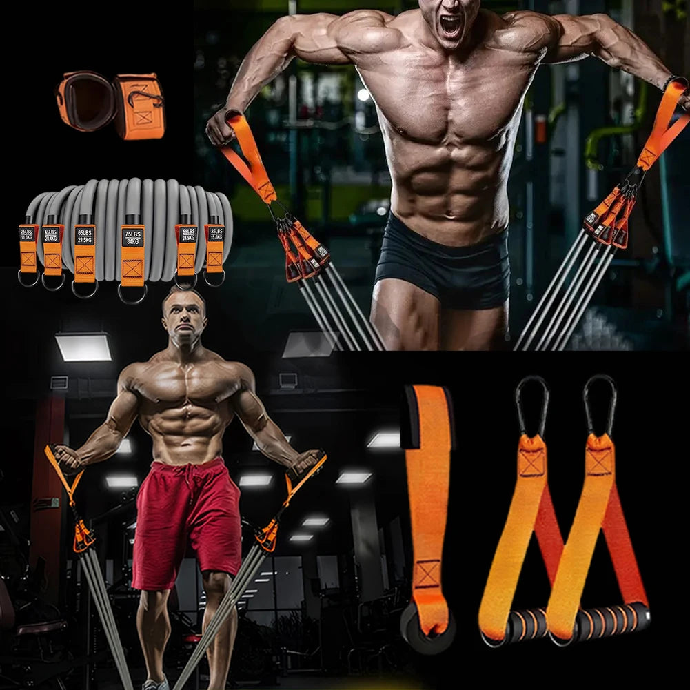 Resistance Bands Fitness Bands Set Heavy Duty Workout Bands with Handles Weight Bands Multi-Function for Yoga Home Workouts