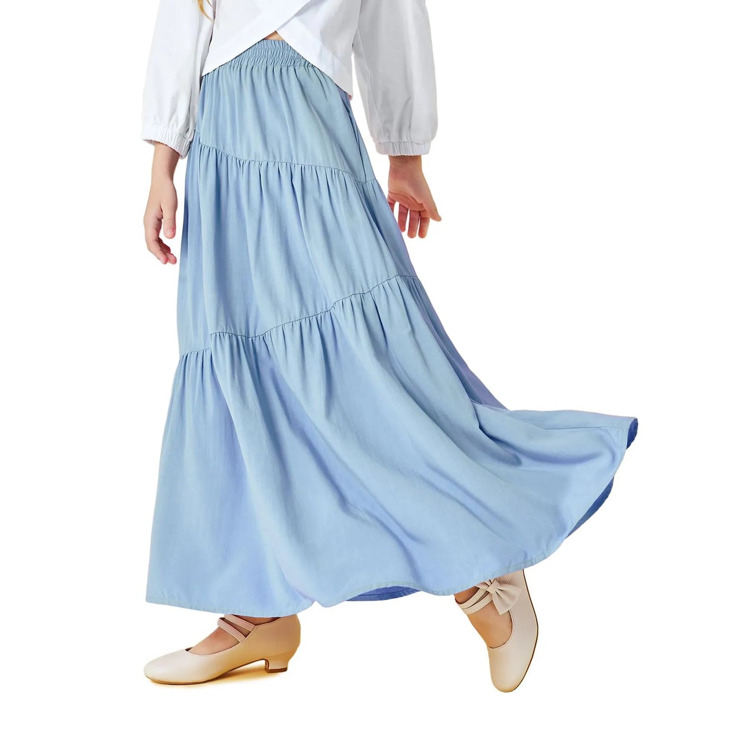 Girls Skirts Autumn New Childrens Clothing Korean Style Baby Girls Ruffled Jacquard Skirt Casual Simple and Daily