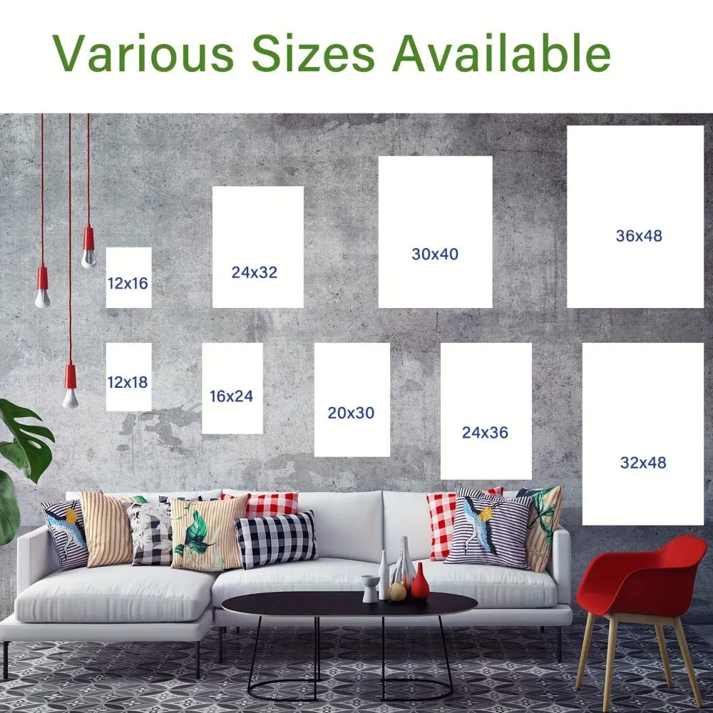 Framed black and white abstract canvas mural, home office decor, pine solid wood frame, 1.5 inches thick